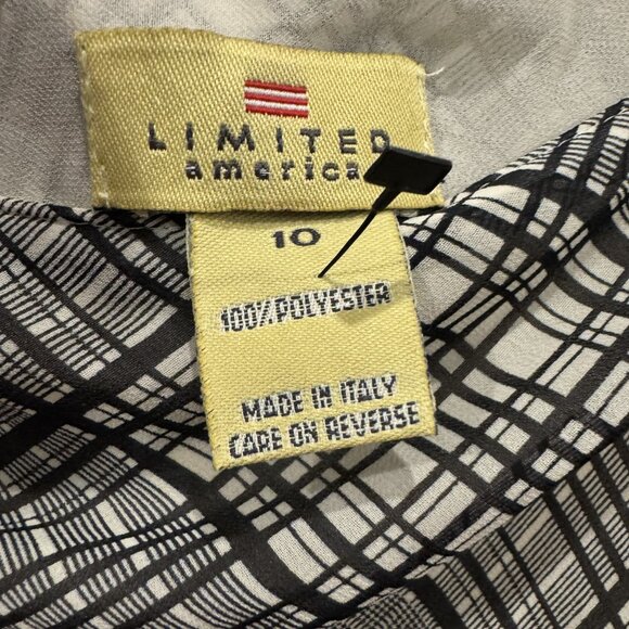 Vintage Limited America 10 Black and Ivory Plaid Maxi Skirt Preppy Classic - Picture 6 of 7